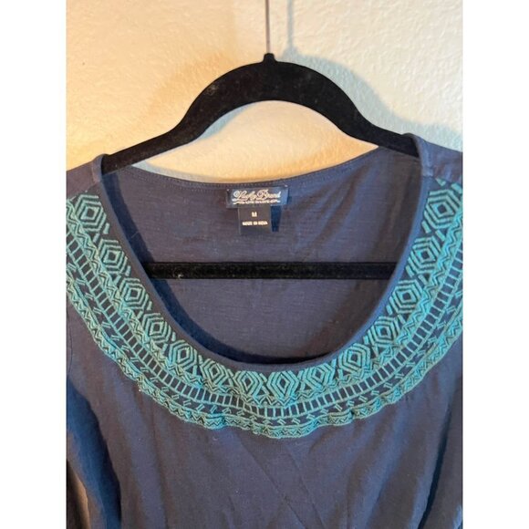 Lucky Brand women's blue top with cute collar size M - Picture 2 of 3
